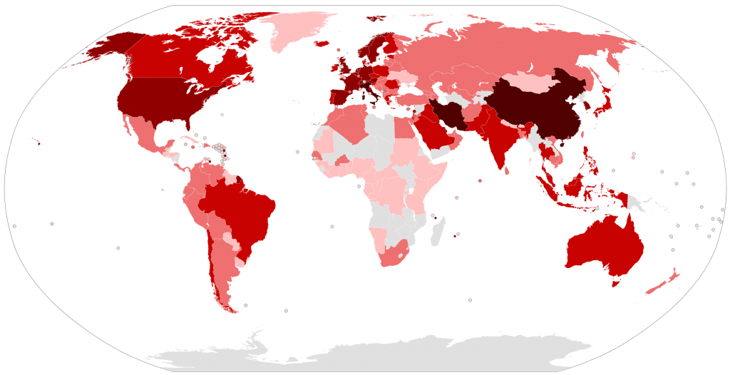 Coronavirus map worldwide latest today